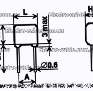 Конденсатор керамический КМ-6б Н90 0.47 мкф +80-20% - фотография № 1.
