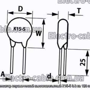 Конденсатор керамический высоковольтный К15-5 6.3 кв 120 пф Н20 - фотография № 1.