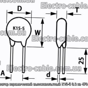 Конденсатор керамический высоковольтный К15-5 6.3 кв 470 пф Н20 - фотография № 1.