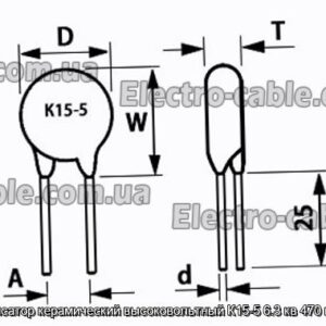 Конденсатор керамический высоковольтный К15-5 6.3 кв 470 пф Н70 - фотография № 1.