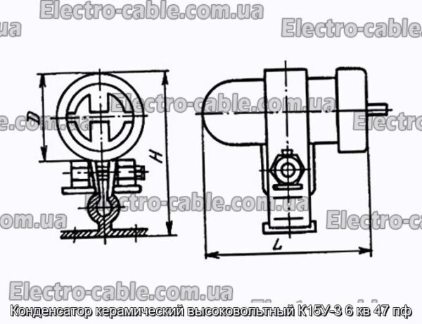 Конденсатор керамический высоковольтный К15У-3 6 кв 47 пф - фотография № 1.