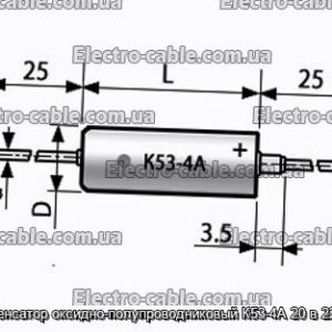 Конденсатор оксидно-напівпровідниковий К53-4А 20 в 22 мкФ - фотографія №1.