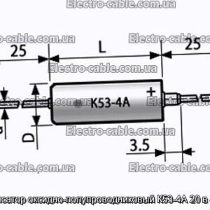 Конденсатор оксидно-напівпровідниковий К53-4А 20 47 мкф - фотографія № 1.