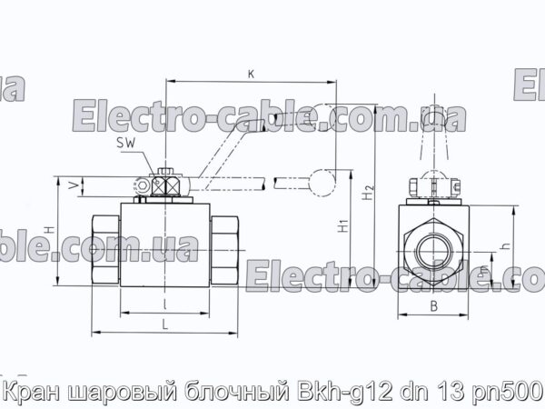 Кран шаровый блочный Bkh-g12 dn 13 pn500 - фотография № 8.