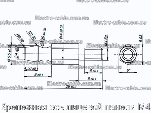 Крепежная ось лицевой панели М4 - фотография № 1.