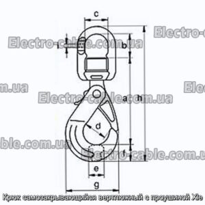 Крюк вертлюжний, що самозакривається, з вушком Xle - фотографія № 2.