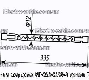 Лампа кварцевая КГ-220-2000-4 цоколь R7s - фотография № 1.