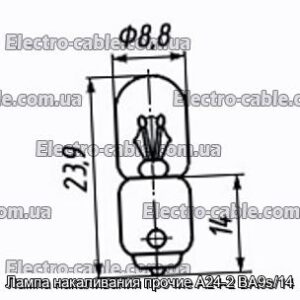 Лампа накаливания прочие А24-2 BA9s/14 - фотография № 1.