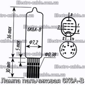 Лампа пальчиковая 6К6А-В - фотография № 1.