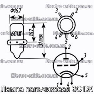 Лампа пальчиковая 6С1Ж - фотография № 1.