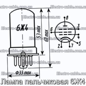 Лампа пальчиковая 6Ж4 - фотография № 1.