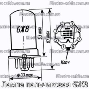 Лампа пальчиковая 6Ж8 - фотография № 1.