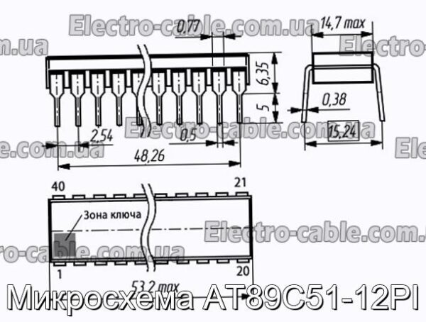 Мікросхема AT89C51-12PI – фотографія №1.