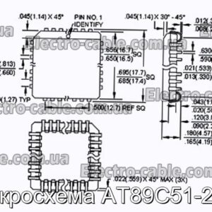 Микросхема AT89C51-20JI - фотография № 1.