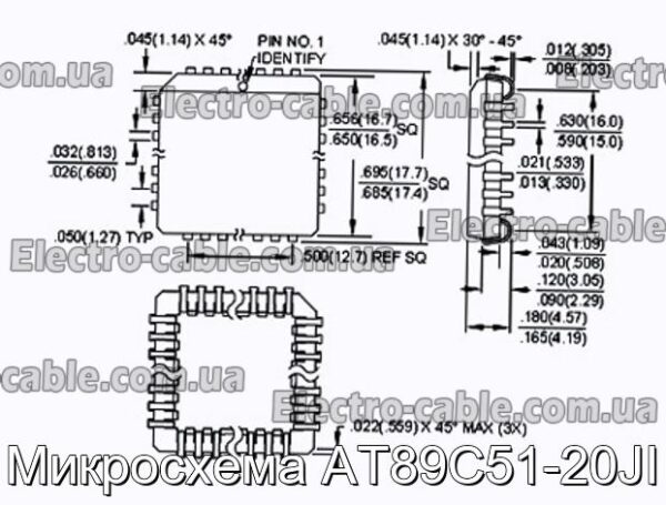 Микросхема AT89C51-20JI - фотография № 1.