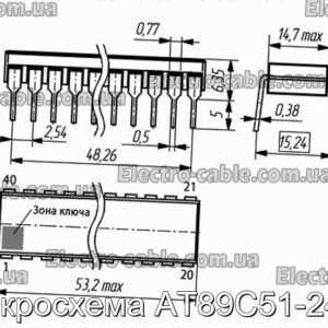 Микросхема AT89C51-24PI - фотография № 1.