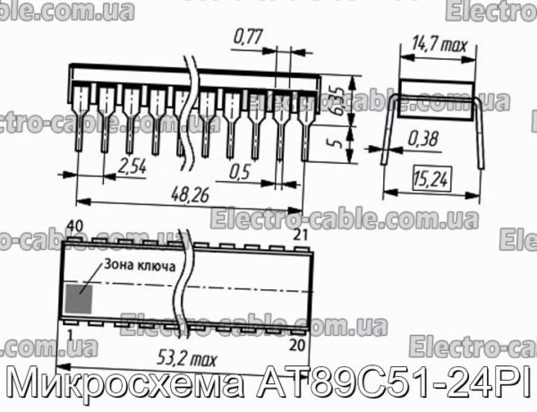 Микросхема AT89C51-24PI - фотография № 1.