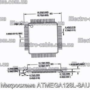 Микросхема ATMEGA128L-8AU - фотография № 1.