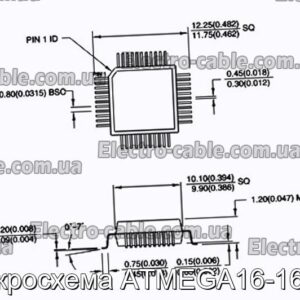 Мікросхема ATMEGA16-16AU – фотографія №1.