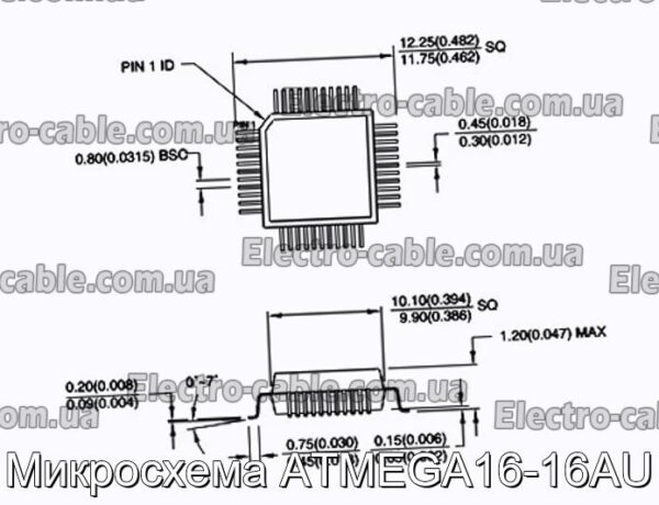 Мікросхема ATMEGA16-16AU – фотографія №1.