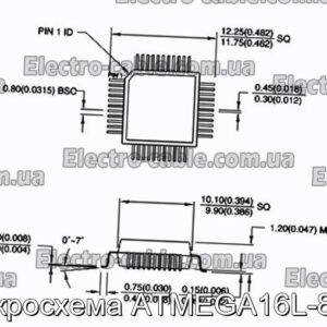 Мікросхема ATMEGA16L-8AU – фотографія №1.