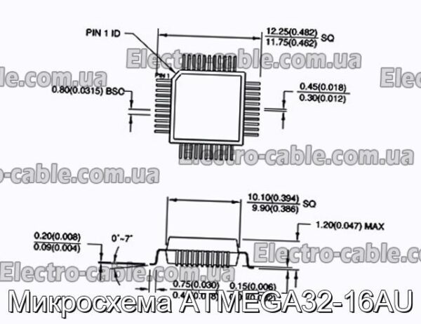 Мікросхема ATMEGA32-16AU – фотографія №1.