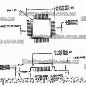 Мікросхема ATMEGA32A-AU – фотографія №1.