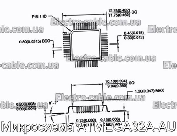 Мікросхема ATMEGA32A-AU – фотографія №1.