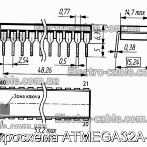 Мікросхема ATMEGA32A-PU – фотографія №1.
