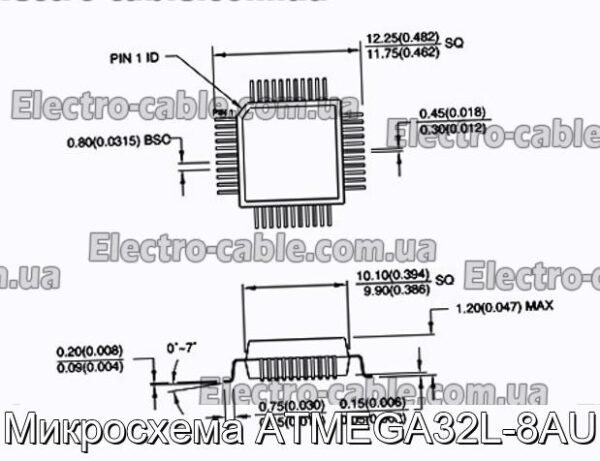 Мікросхема ATMEGA32L-8AU – фотографія №1.