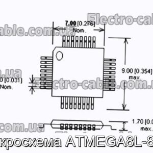 Мікросхема ATMEGA8L-8AU – фотографія №1.