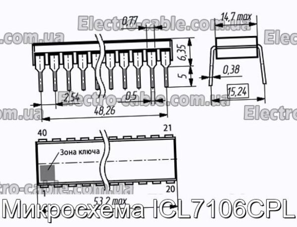 Мікросхема ICL7106CPL – фотографія №1.