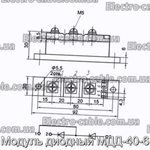 Модуль диодный МДД-40-6 - фотография № 1.