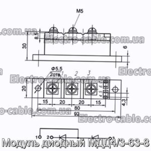 Модуль диодный МДД4/3-63-8 - фотография № 1.