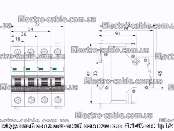 Модульний автоматичний вимикач Fb1-63 eco 1p b2 - фотографія №2.