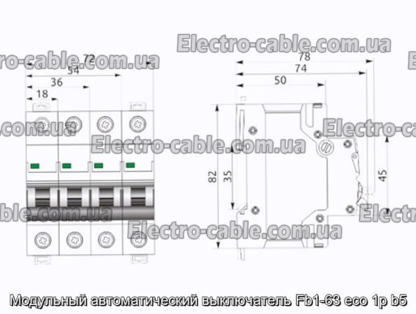 Модульний автоматичний вимикач Fb1-63 eco 1p b5 - фотографія №1.