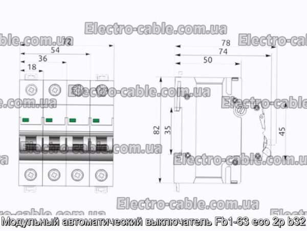 Модульний автоматичний вимикач Fb1-63 eco 2p b32 - фотографія №1.