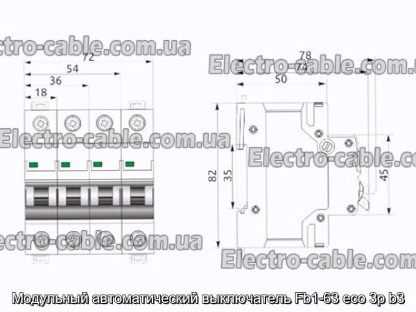 Модульний автоматичний вимикач Fb1-63 eco 3p b3 - фотографія №3.