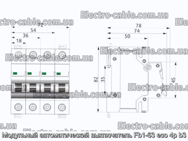 Модульний автоматичний вимикач Fb1-63 eco 4p b3 - фотографія №2.