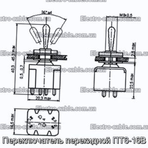 Перемикач перекидний ПТ6-16В - фотографія №1.