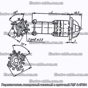 Перемикач поворотний галетний та щітковий П2Г-3-6П6Н - фотографія №1.