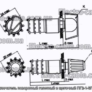Переключатель поворотный галетный и щеточный ПГ2-1-6П1НВР - фотография № 1.