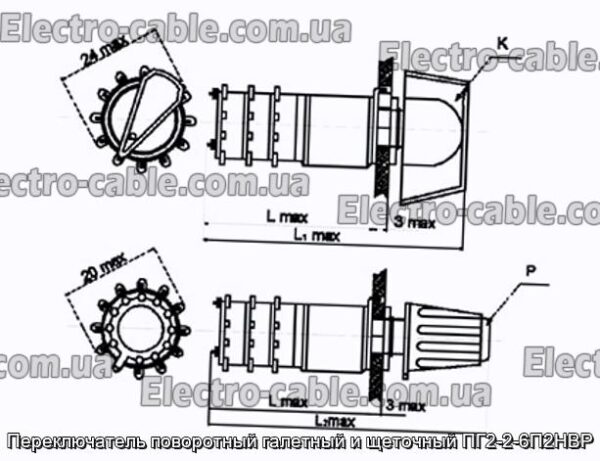 Перемикач поворотний галетний та щітковий ПГ2-2-6П2НВР - фотографія №1.