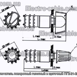 Переключатель поворотный галетный и щеточный ПГ2-21-2П4НВК - фотография № 1.