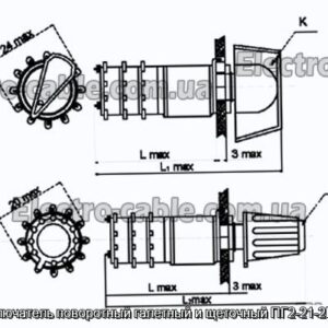 Переключатель поворотный галетный и щеточный ПГ2-21-2П4НВР - фотография № 1.