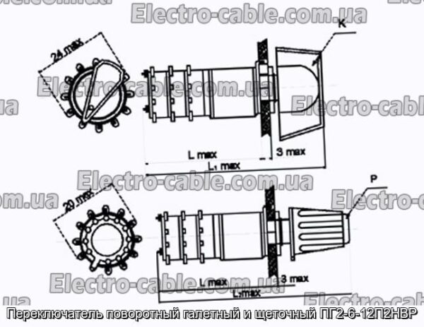 Переключатель поворотный галетный и щеточный ПГ2-6-12П2НВР - фотография № 1.