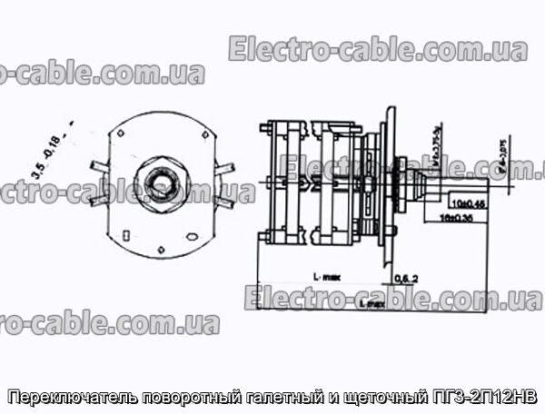 Переключатель поворотный галетный и щеточный ПГ3-2П12НВ - фотография № 1.