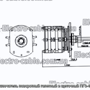 Переключатель поворотный галетный и щеточный ПГ3-4П6НВ - фотография № 1.