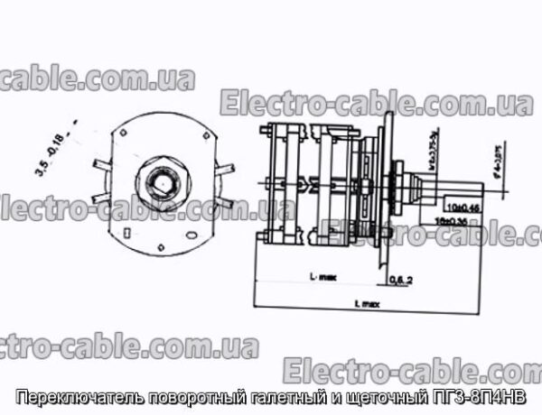 Переключатель поворотный галетный и щеточный ПГ3-8П4НВ - фотография № 1.