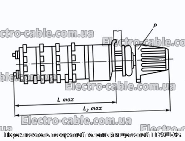 Переключатель поворотный галетный и щеточный ПГ39Ш-6В - фотография № 1.